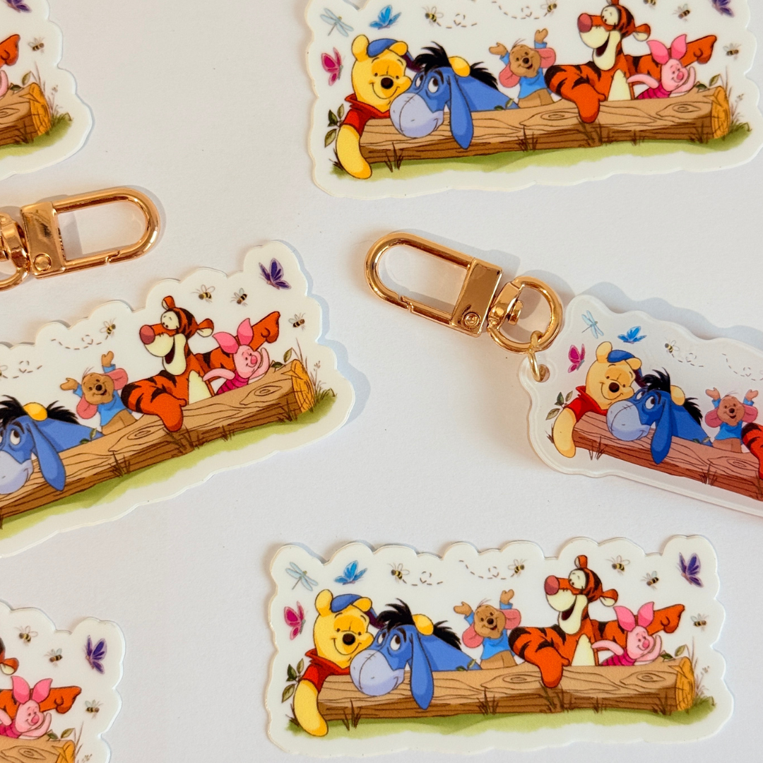 Llavero y pegatina Winnie the Pooh y amigos