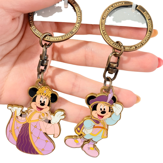 Set 2 Llaveros Royal Banquet Mickey Minnie Mouse Disneyland Hotel Paris
