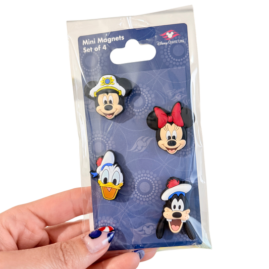 Set 4 mini imanes Disney Cruise Line Mickey Mouse Minnie Donald Goofy