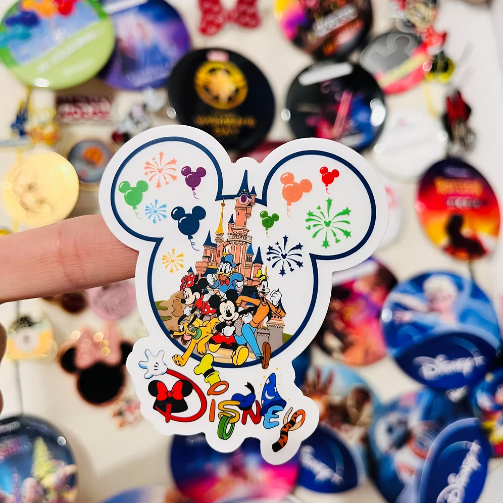 Pegatina transparente Mickey Mouse Minnie Park Day with Friends DLP