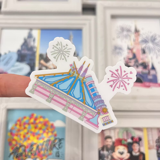 Pegatina Pastel Hyperspace Mountain