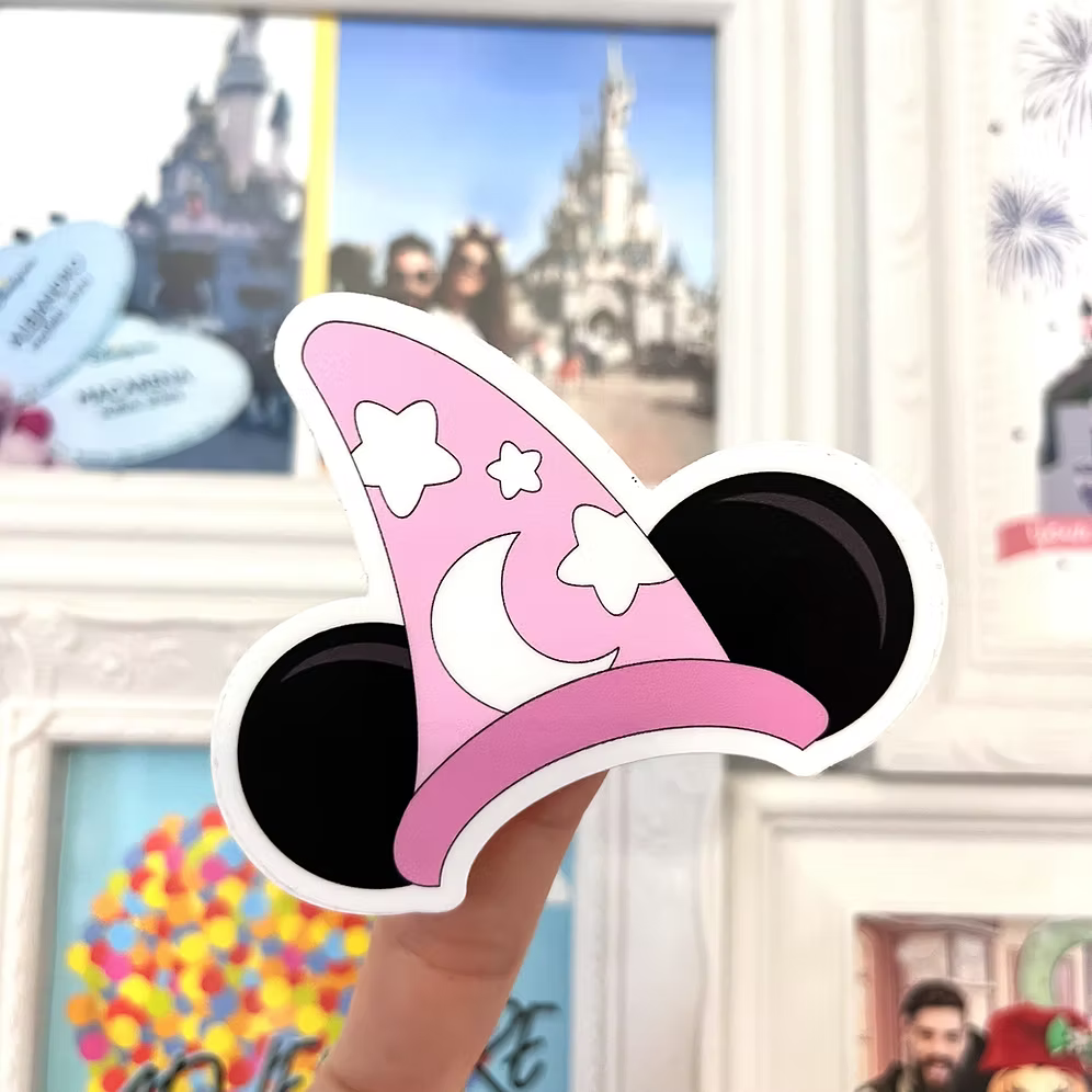Pegatina Gorro rosa con orejas Mickey Mouse