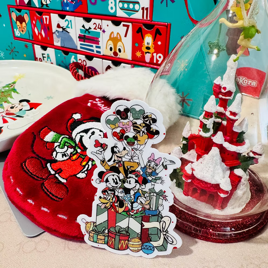 Pegatina regalos Mickey Mouse Minnie y amigos Navidad