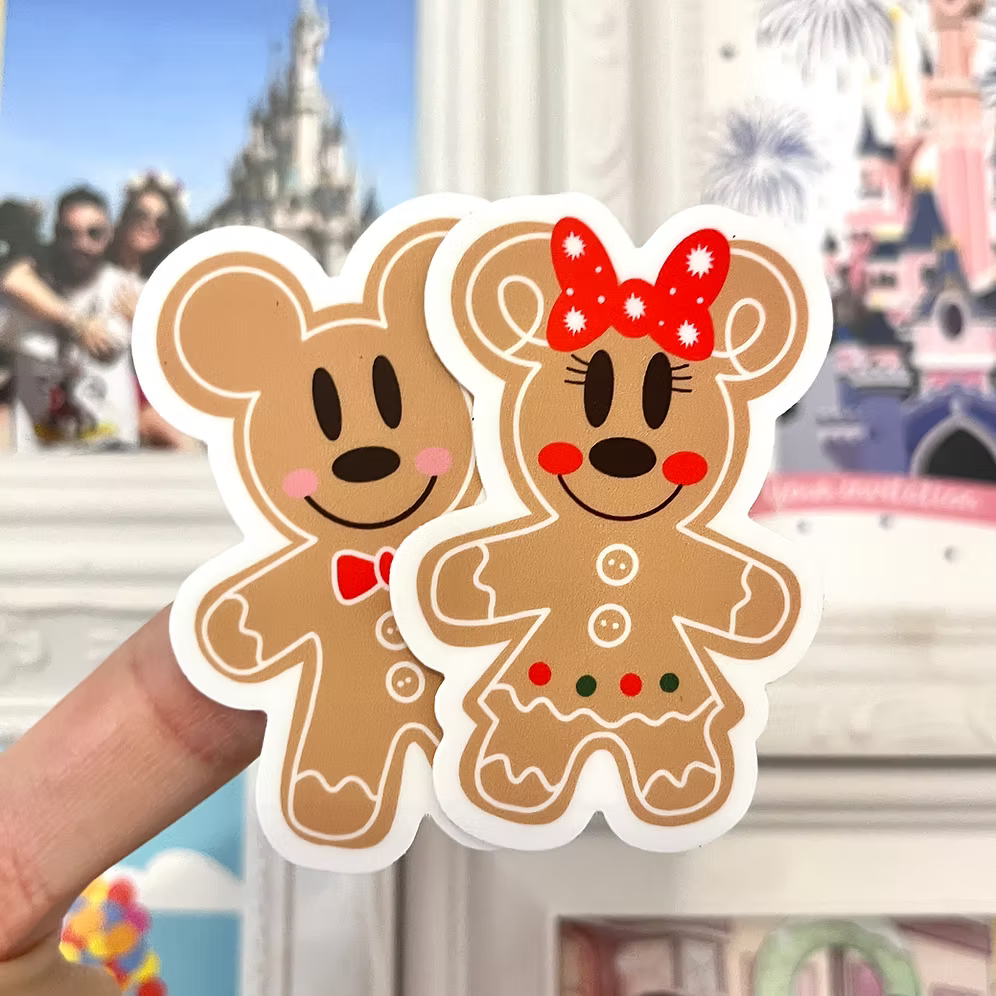 Pegatina Galleta de Jengibre Lazo Minnie Mouse Navidad