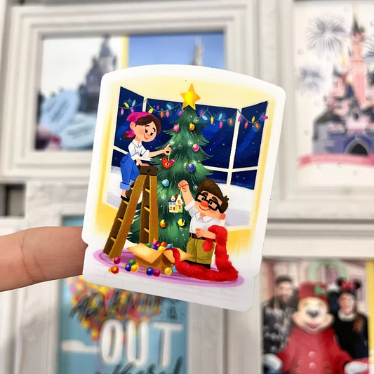 Pegatina Ellie y Carl Navidad UP