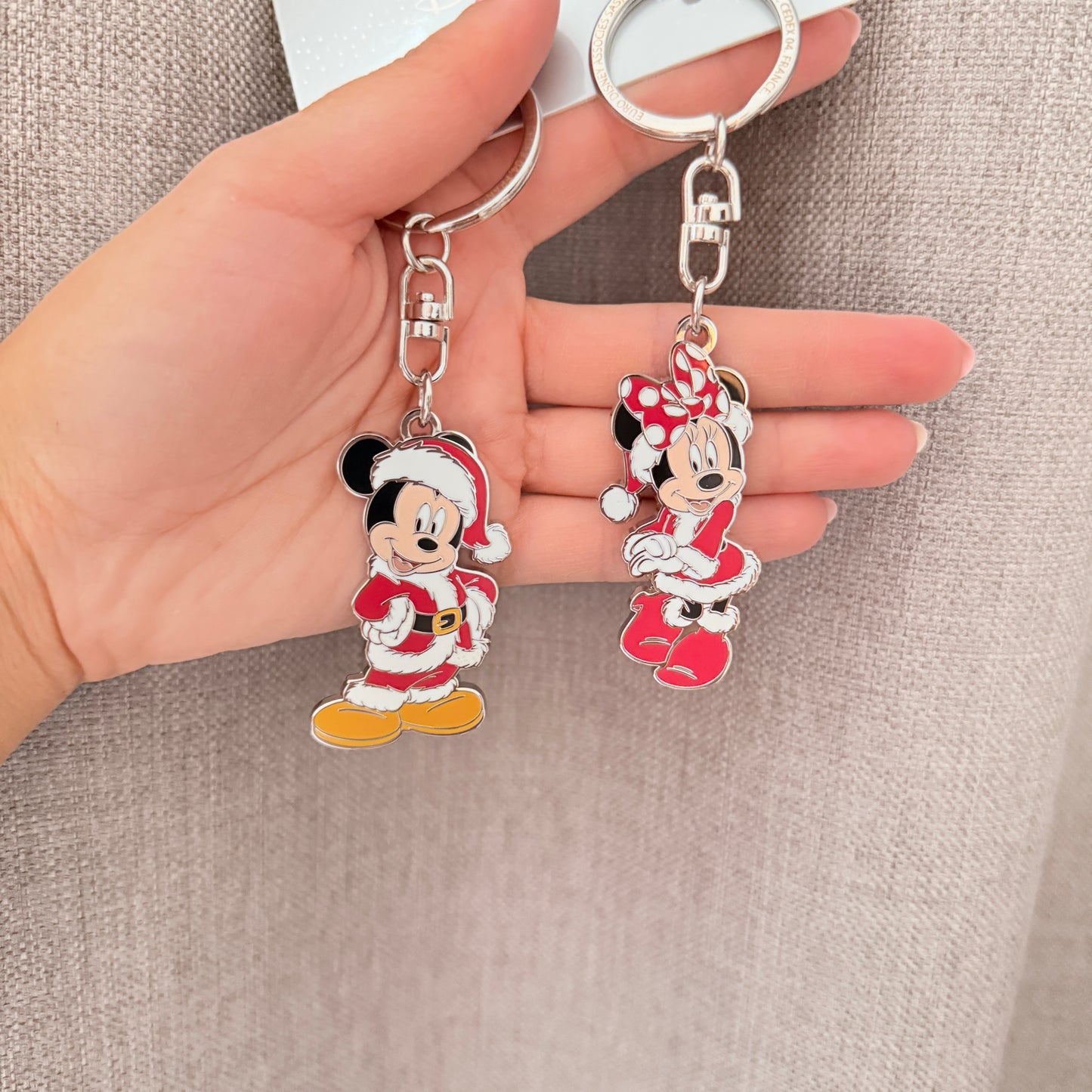 Set 2 llaveros Mickey Minnie Mouse Navidad Disneyland Paris