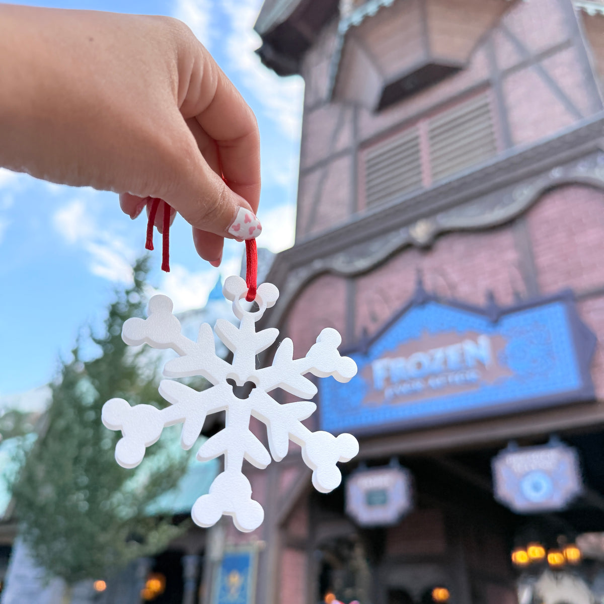 Set 3 Adornos 3D copos de nieve Mickey Mouse Navidad