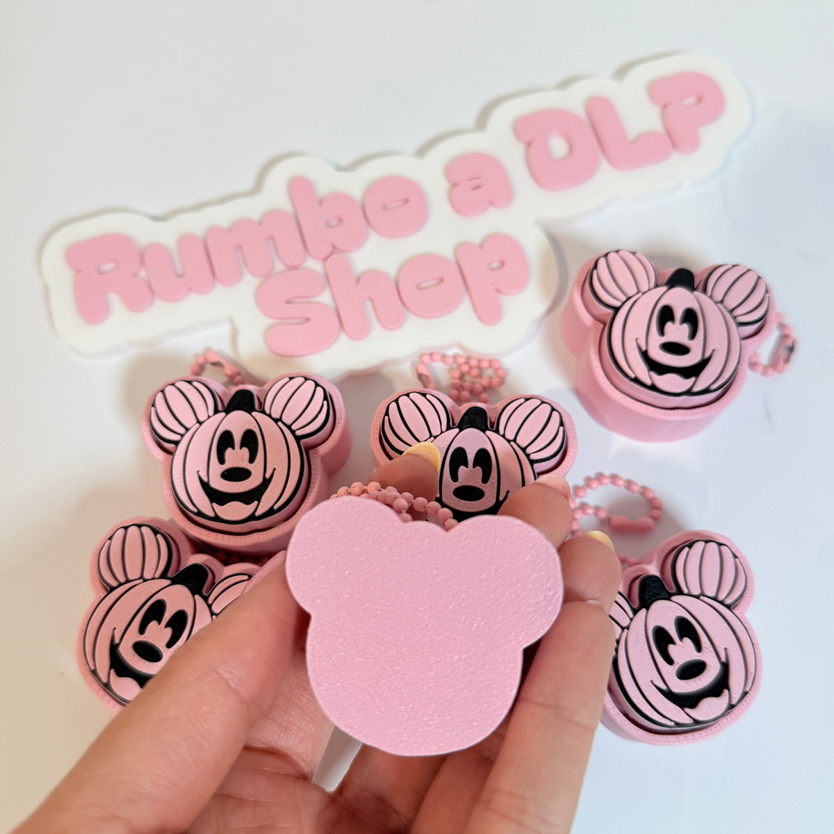 Llavero Clicker Mickey Mouse Pink Pumpkin