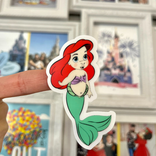 Pegatina transparente Ariel La Sirenita Animator