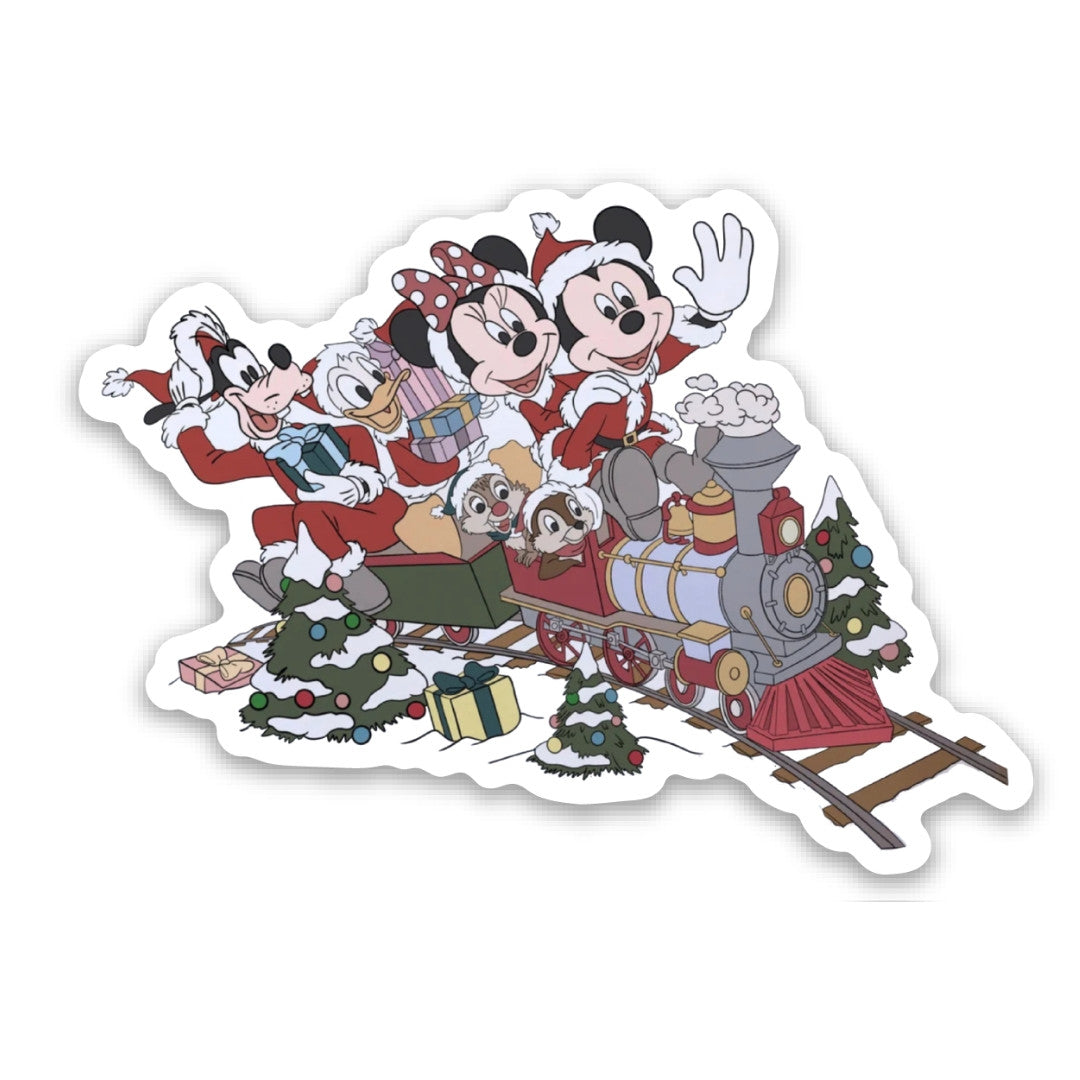 Pegatina Tren Navidad Mickey y amigos