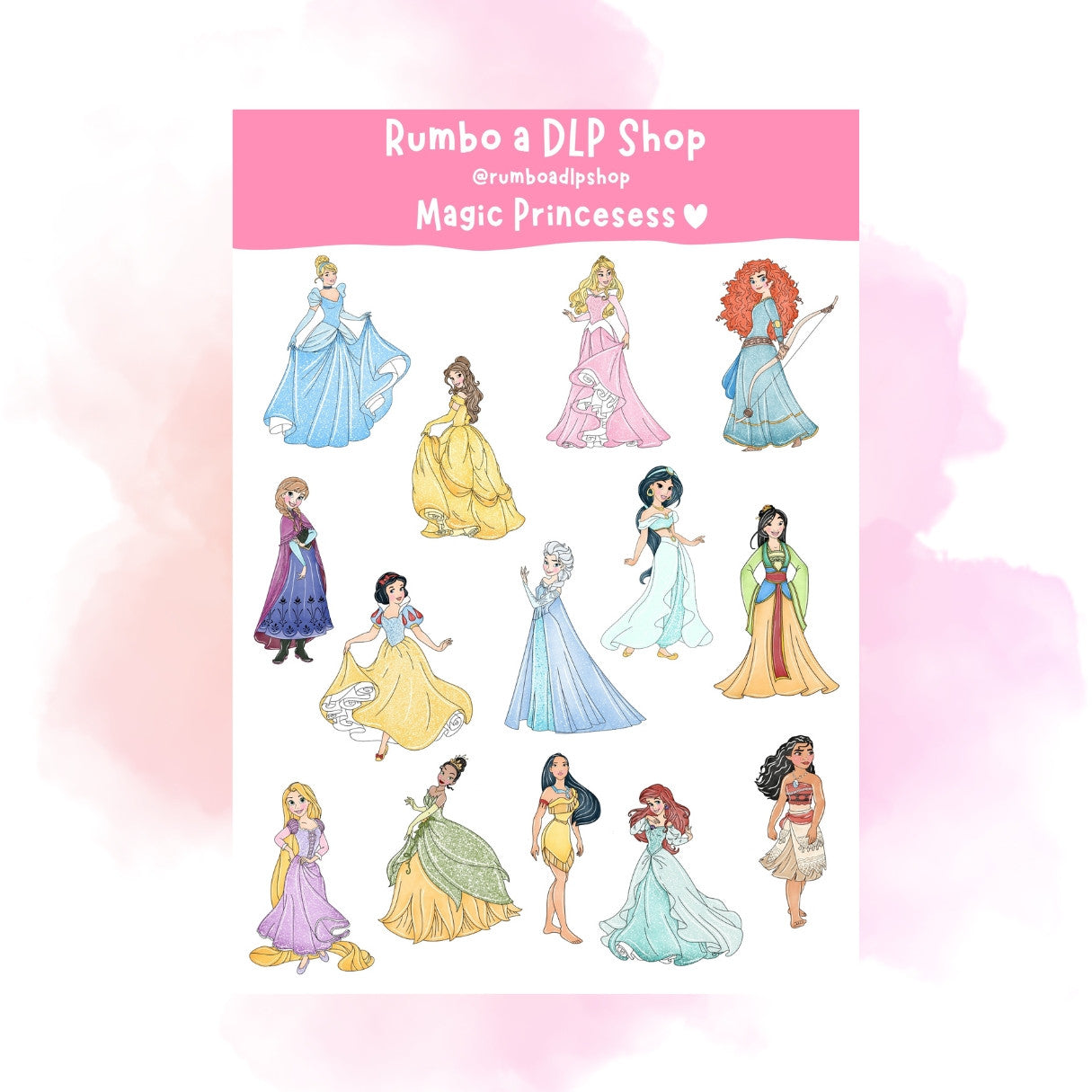 Hoja de pegatinas Princesas Magic Princesses