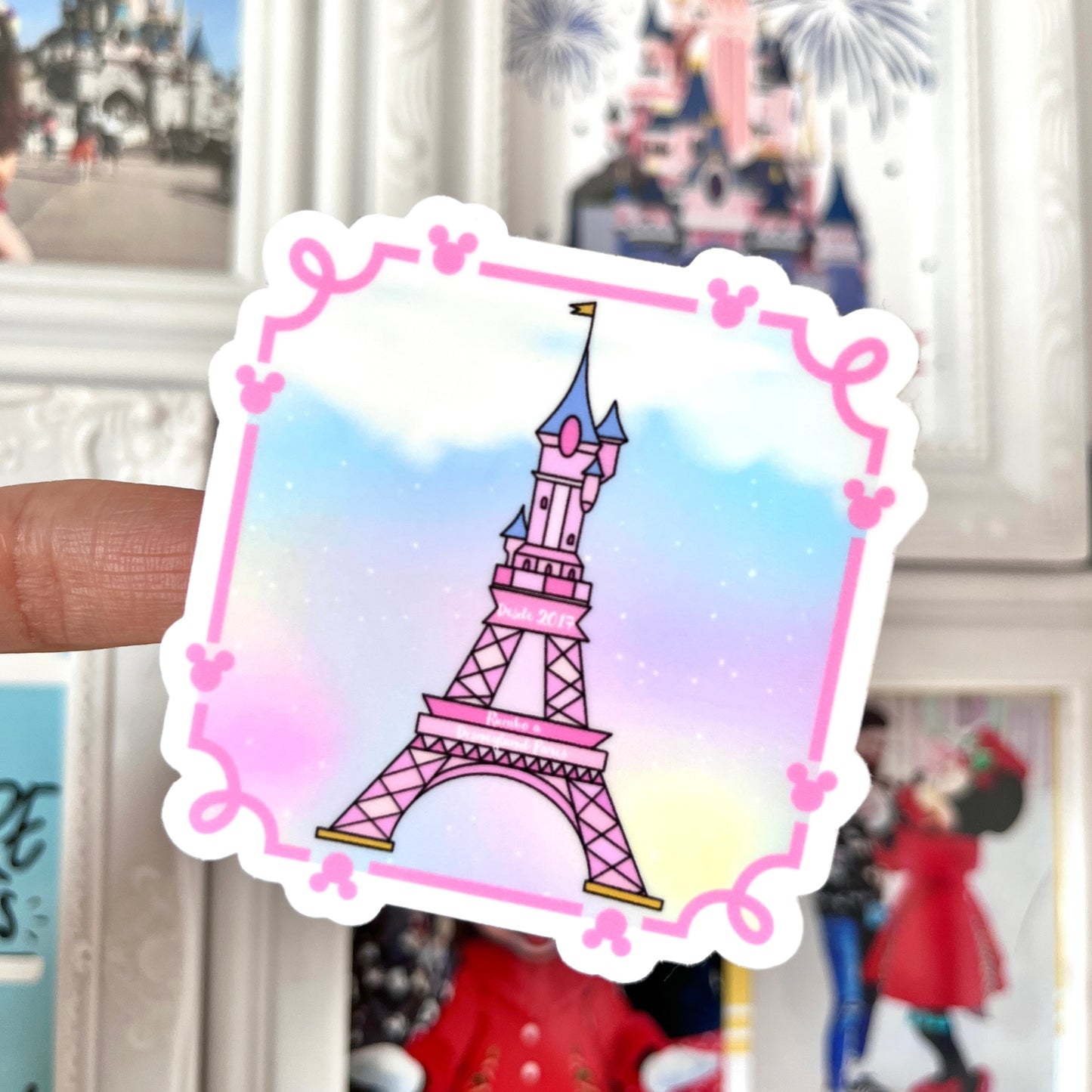 Pegatina Castillo + Eiffel Mouse