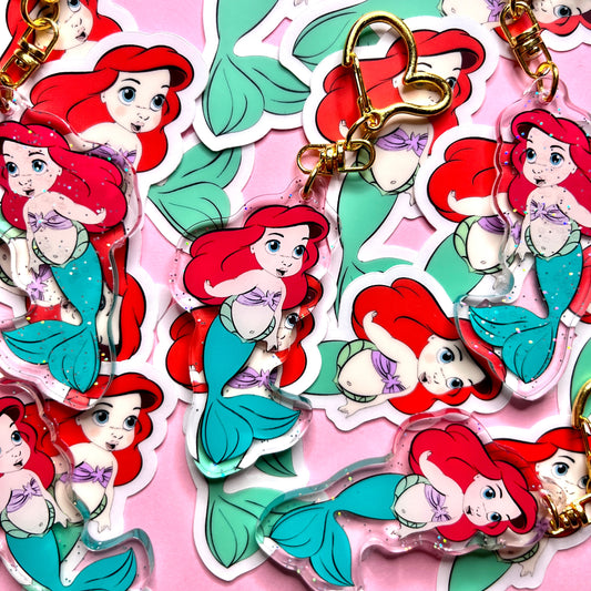 Llavero glitter Ariel La Sirenita Animator