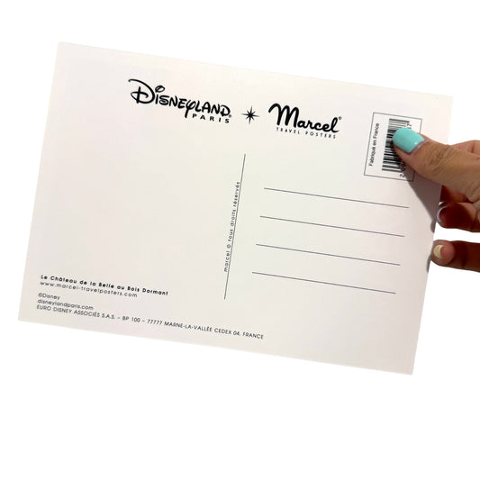 Postal Castillo nieve Disneyland Paris Marcel