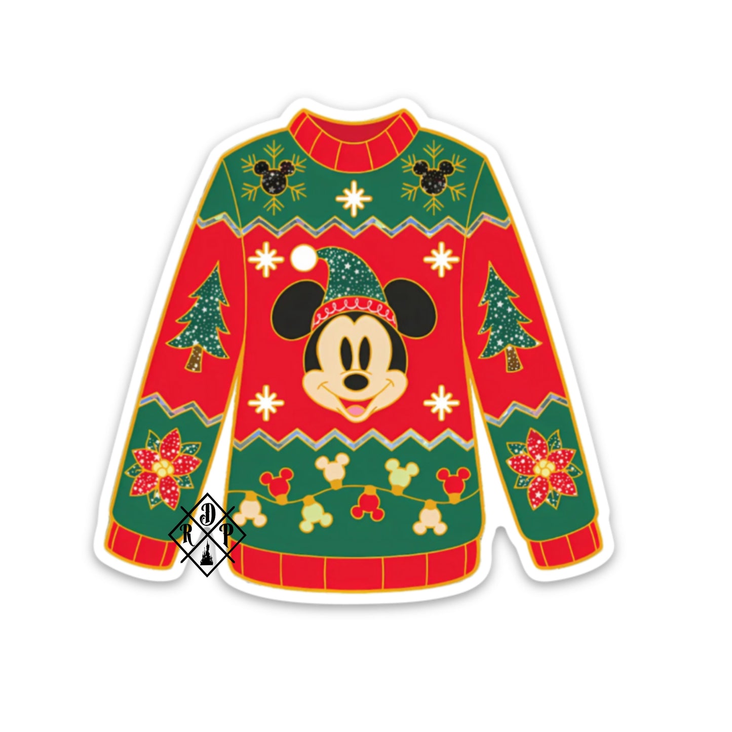 Pegatina Glitter Jersey Mickey Mouse Navidad