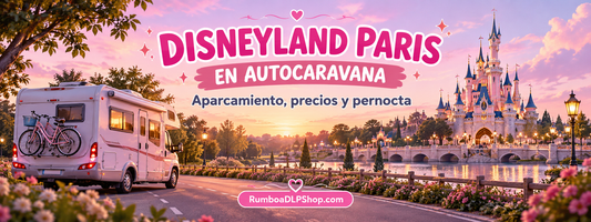 Autocaravana junto a un castillo de fantasía, guía de aparcamiento, precios y pernocta en Disneyland Paris de RumboaDLPShop.com