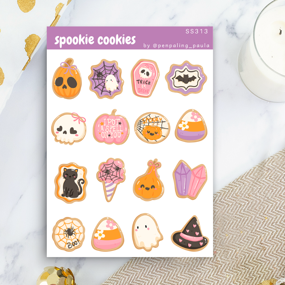 Hoja de pegatinas Spookie Cookies Halloween