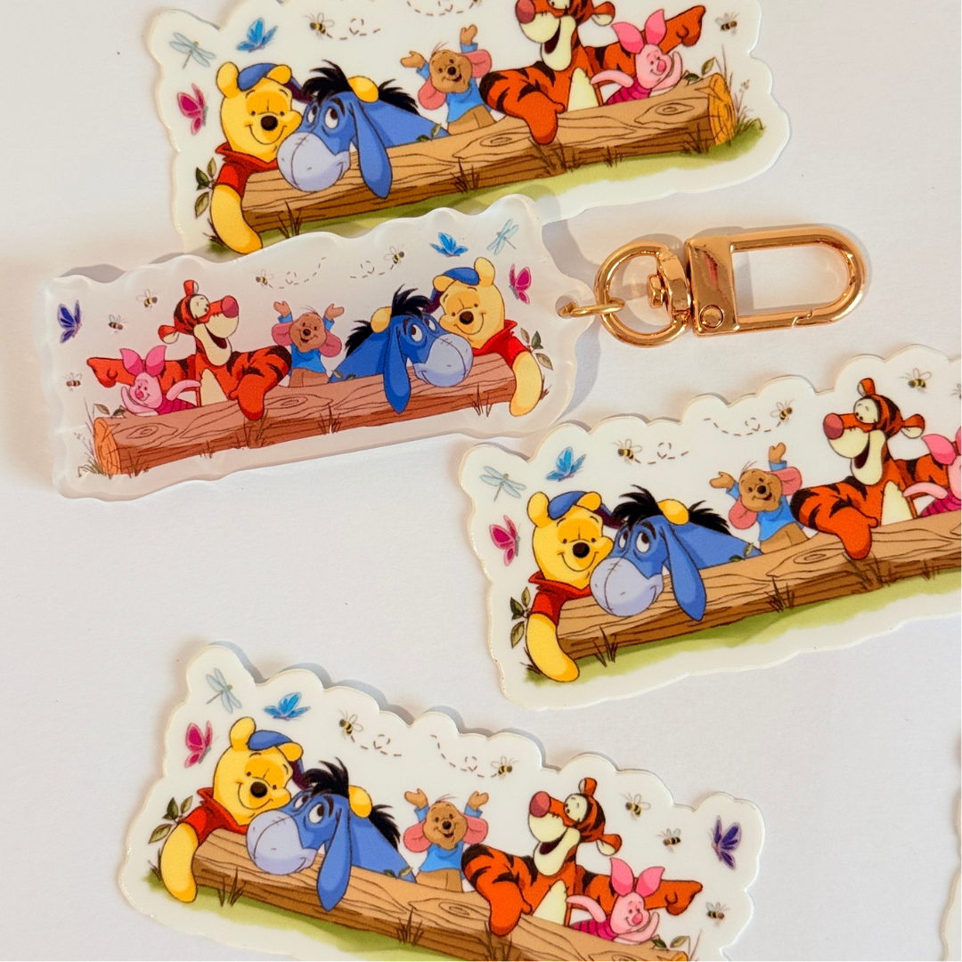 Llavero y pegatina Winnie the Pooh y amigos