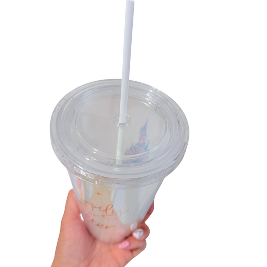 Vaso con pajita reutilizable Castillo Disneyland Paris