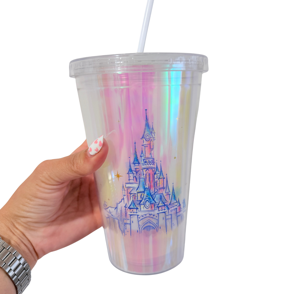 Vaso con pajita reutilizable Castillo Disneyland Paris