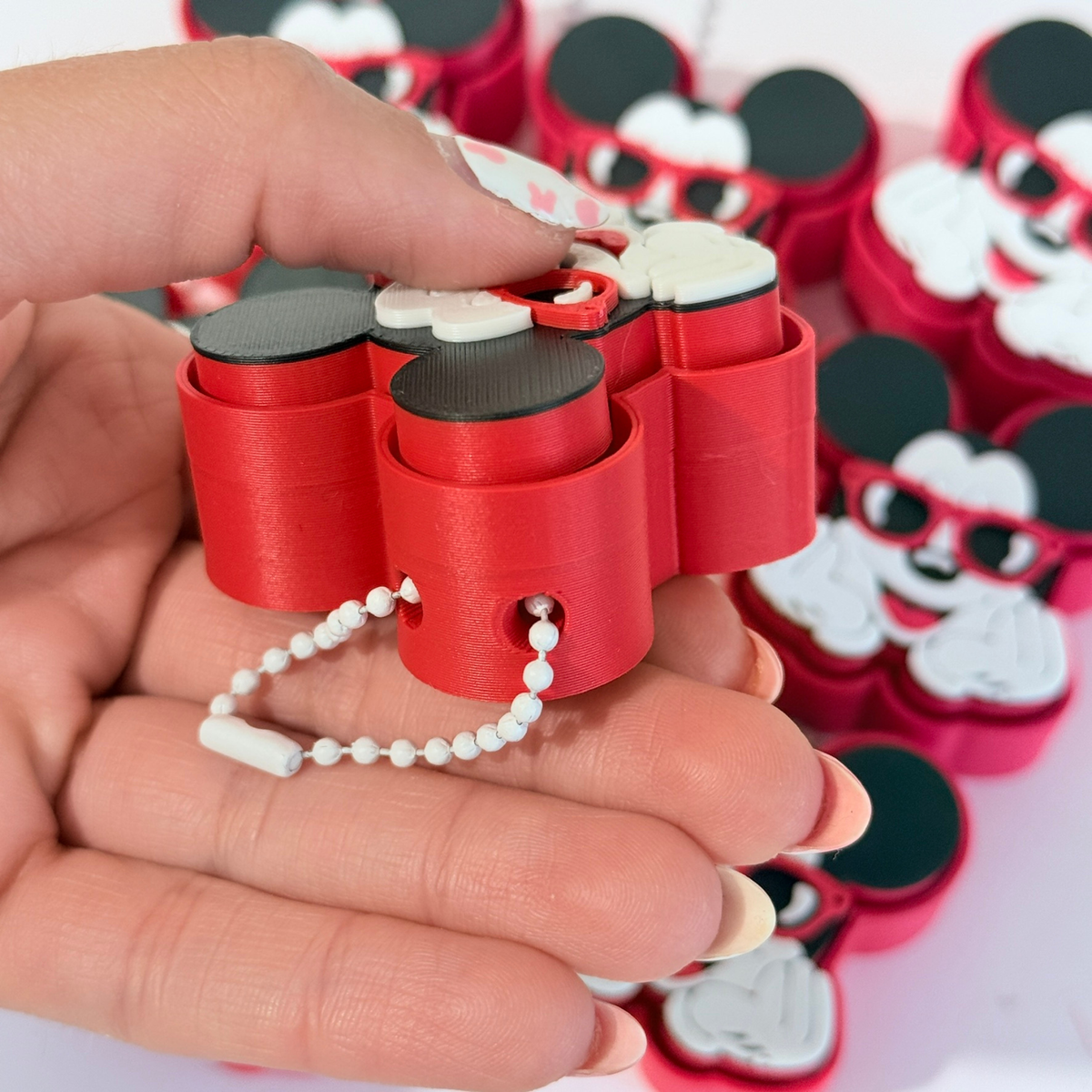 Llavero 3D Clicker Mickey Mouse Botón Antiestrés Fidget