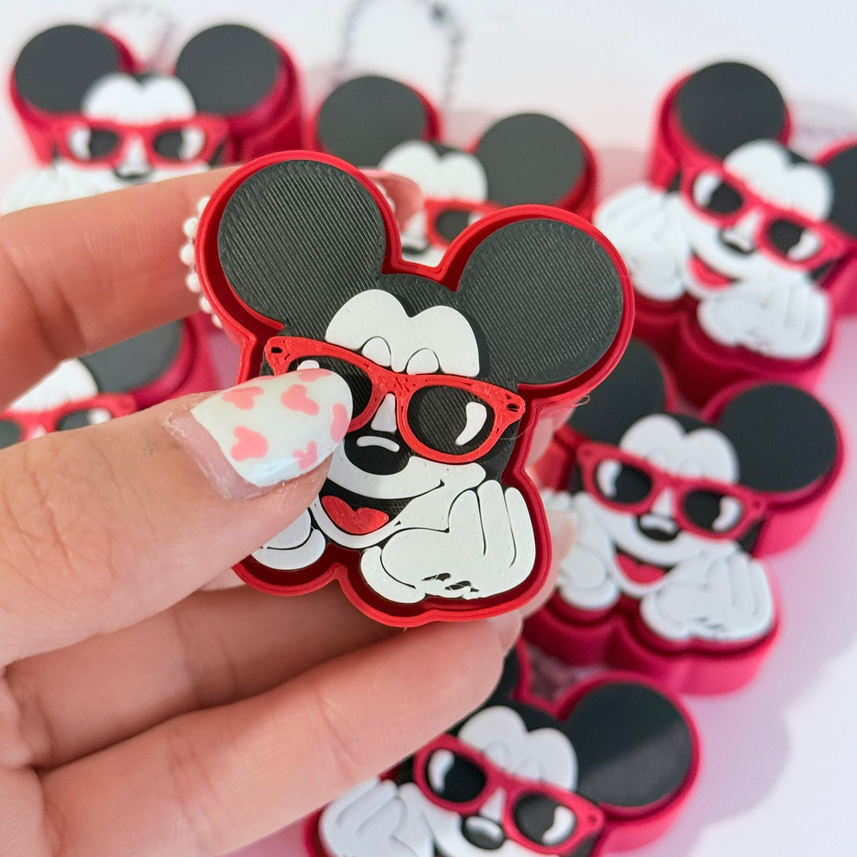 Llavero 3D Clicker Mickey Mouse Botón Antiestrés Fidget