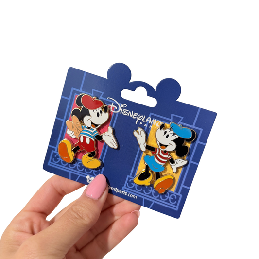 Set 2 Pines Mickey Minnie Mouse Parisinos Baguette Disneyland Paris