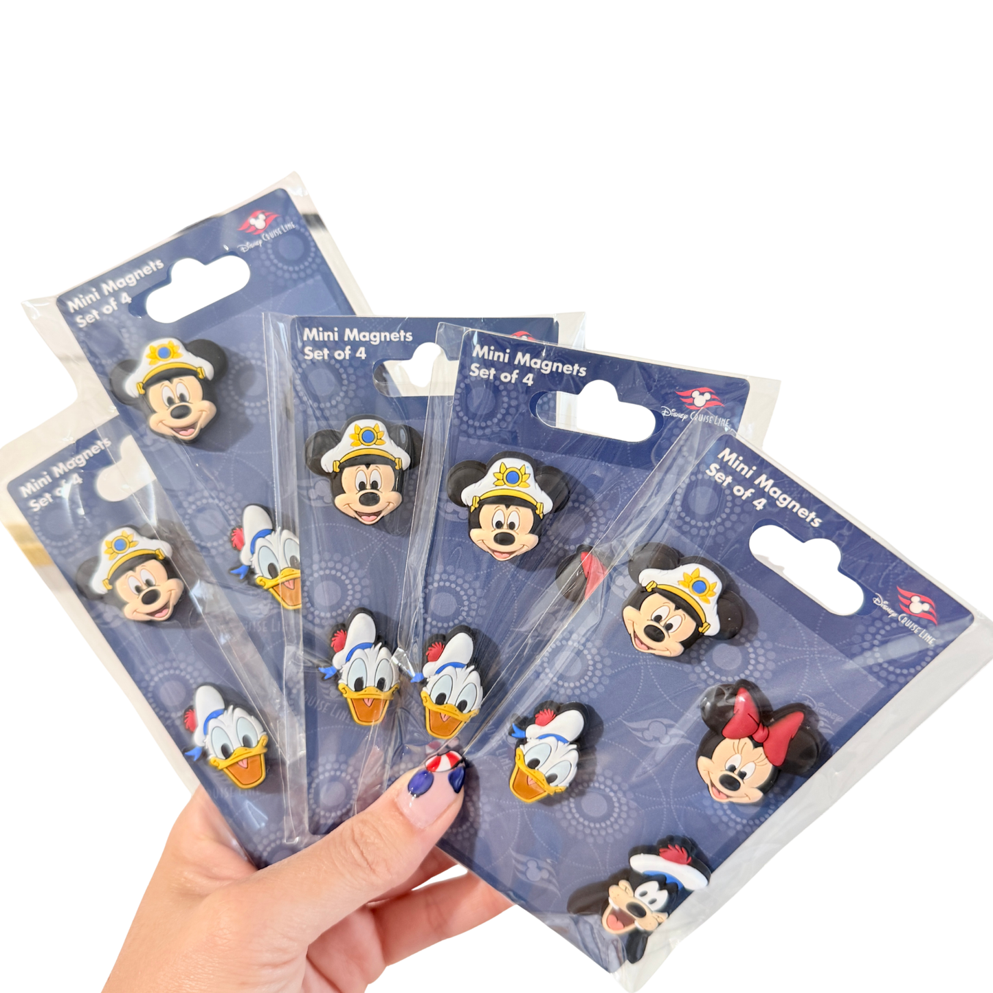 Set 4 mini imanes Disney Cruise Line Mickey Mouse Minnie Donald Goofy