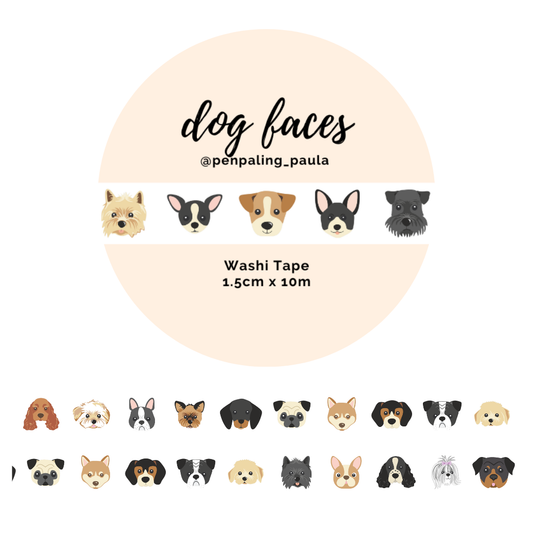 Washi Tape Caritas de perros