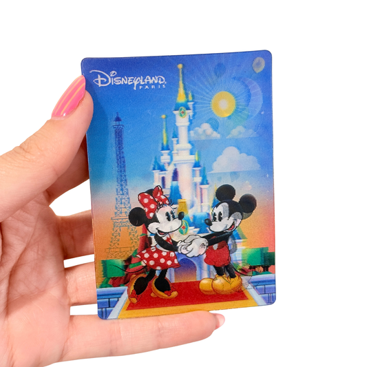 Imán Lenticular Mickey Minnie Mouse Castillo Disneyland Paris