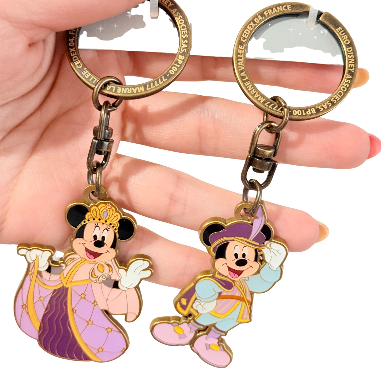 Set 2 Llaveros Royal Banquet Mickey Minnie Mouse Disneyland Hotel Paris
