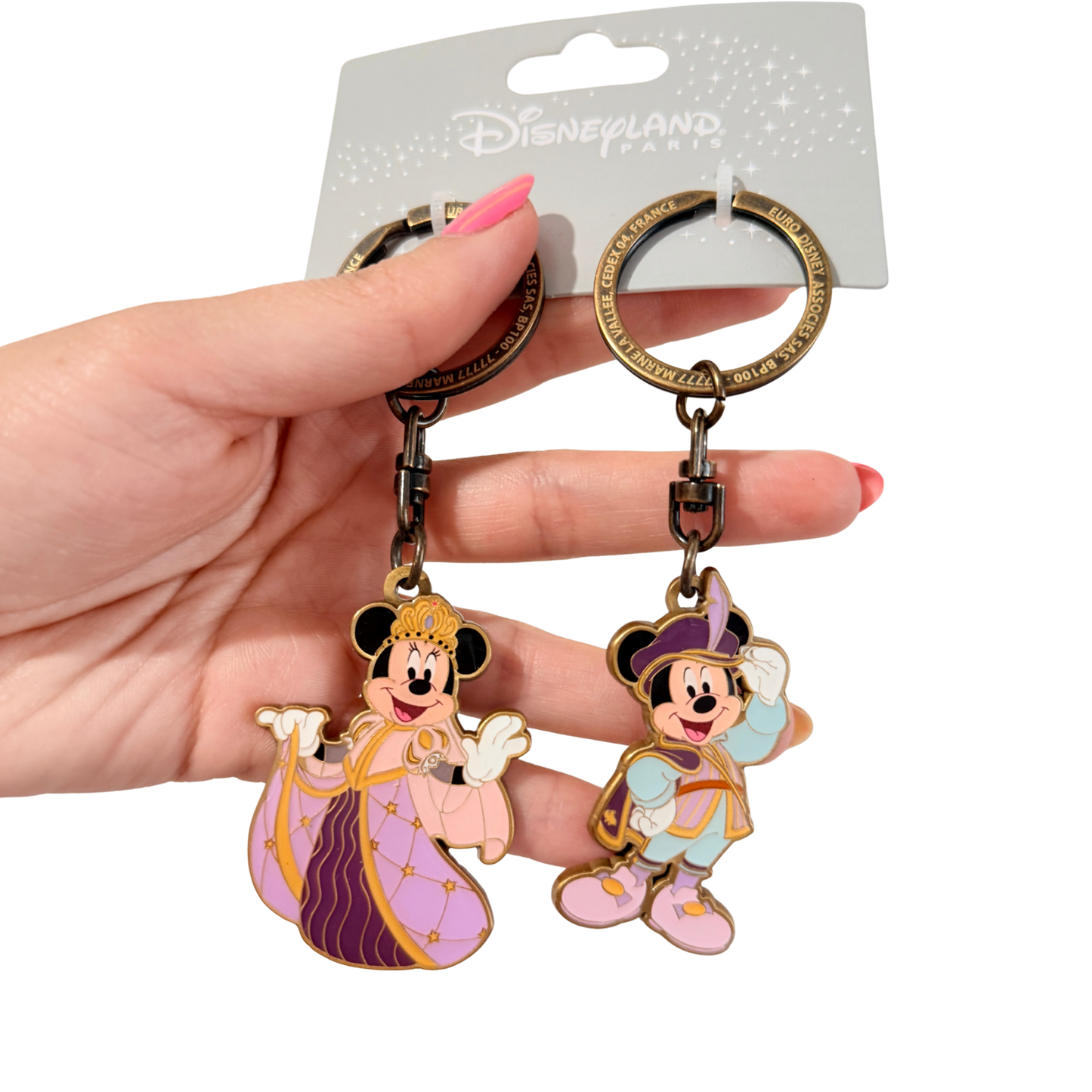 Set 2 Llaveros Royal Banquet Mickey Minnie Mouse Disneyland Hotel Paris