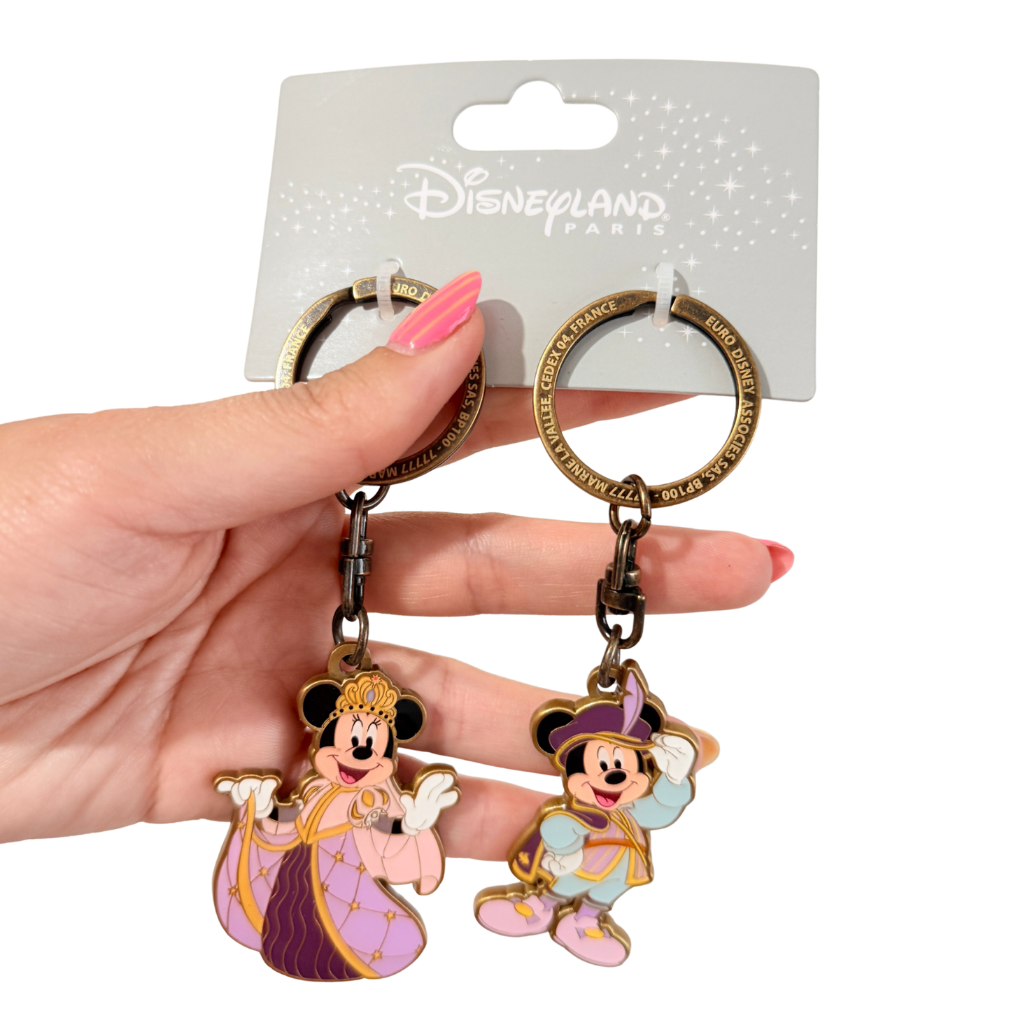 Set 2 Llaveros Royal Banquet Mickey Minnie Mouse Disneyland Hotel Paris
