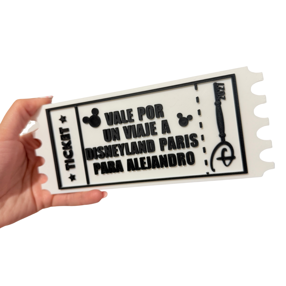 Ticket 3D Personalizable Vale por un Viaje a Disneyland Paris