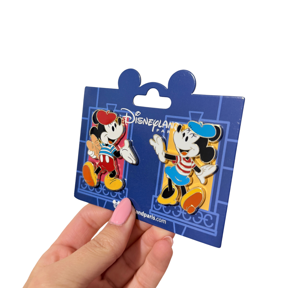 Set 2 Pines Mickey Minnie Mouse Parisinos Baguette Disneyland Paris