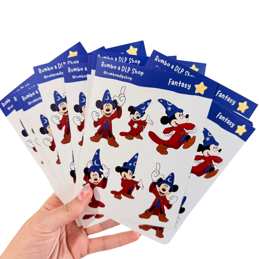Hoja de pegatinas Fantasy Mickey