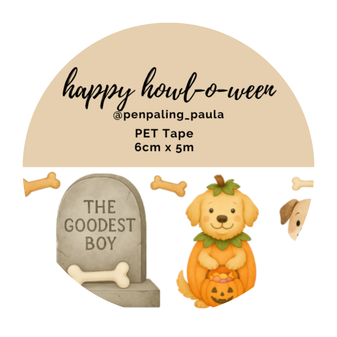 PET Tape precortada Happy Halloween Perros
