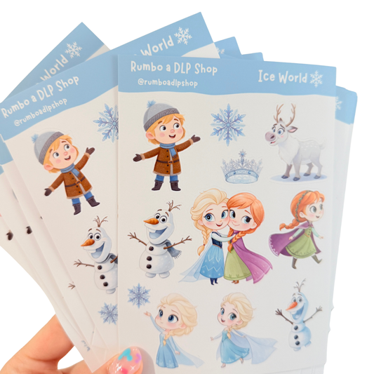 Hoja de pegatinas Ice World Frozen