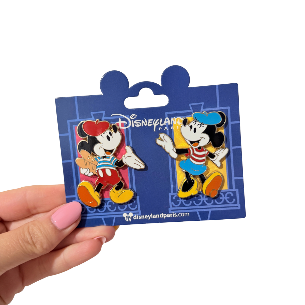 Set 2 Pines Mickey Minnie Mouse Parisinos Baguette Disneyland Paris