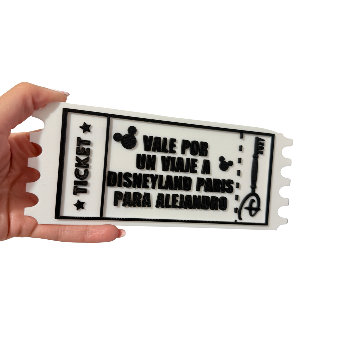 Ticket 3D Personalizable Vale por un Viaje a Disneyland Paris