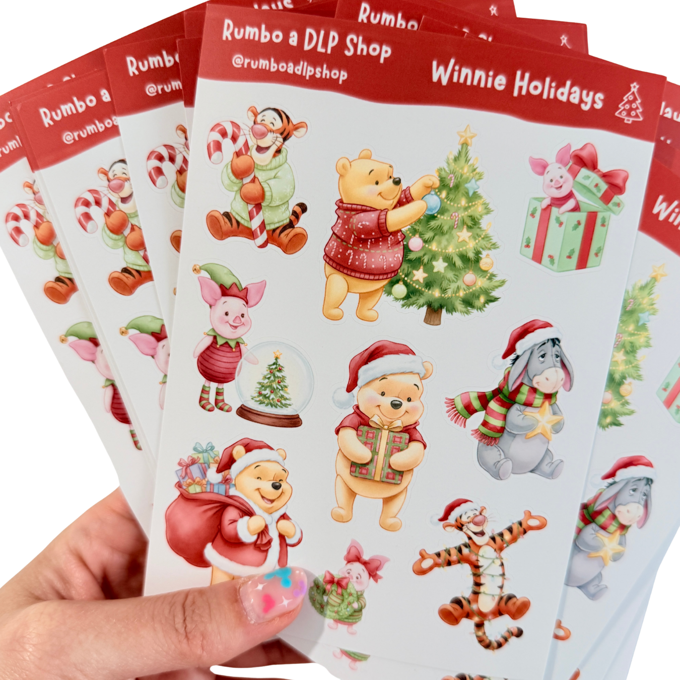 Hoja de pegatinas Winnie Holidays