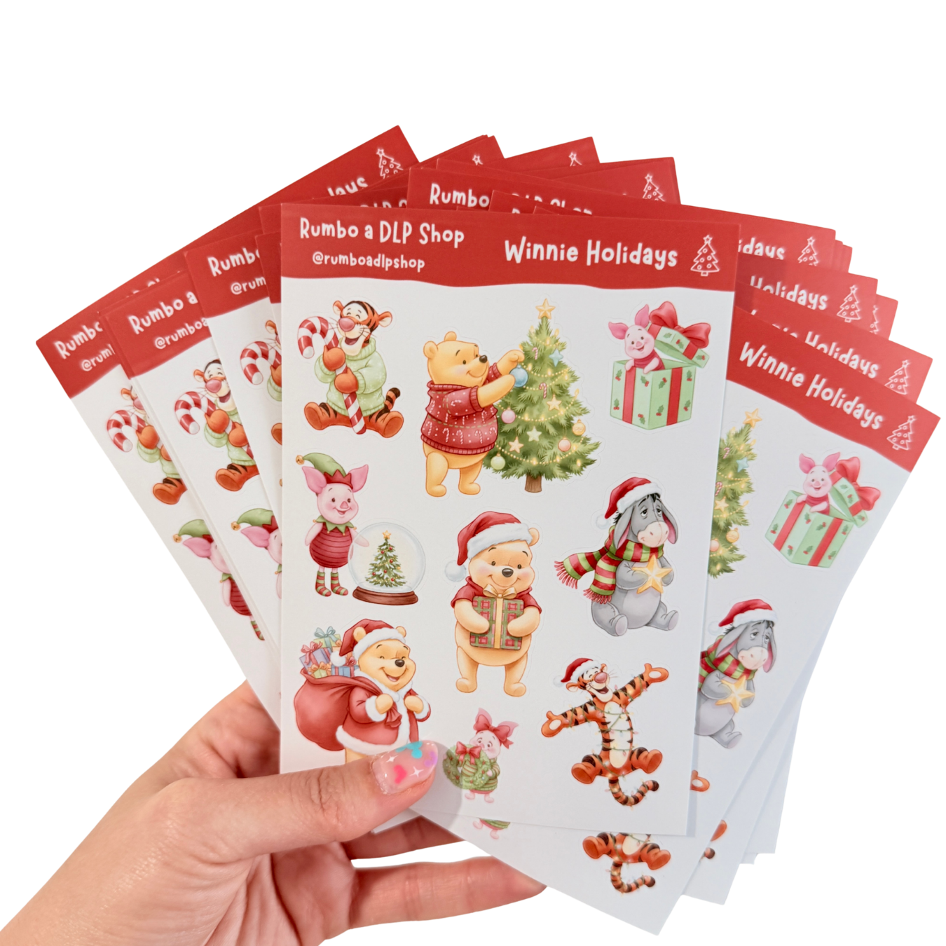 Hoja de pegatinas Winnie Holidays