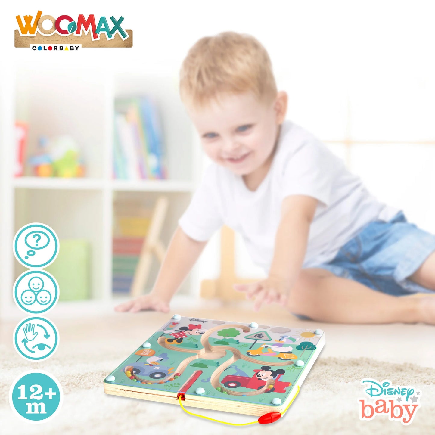 Laberinto magnetico Baby Mickey Minnie Disney madera
