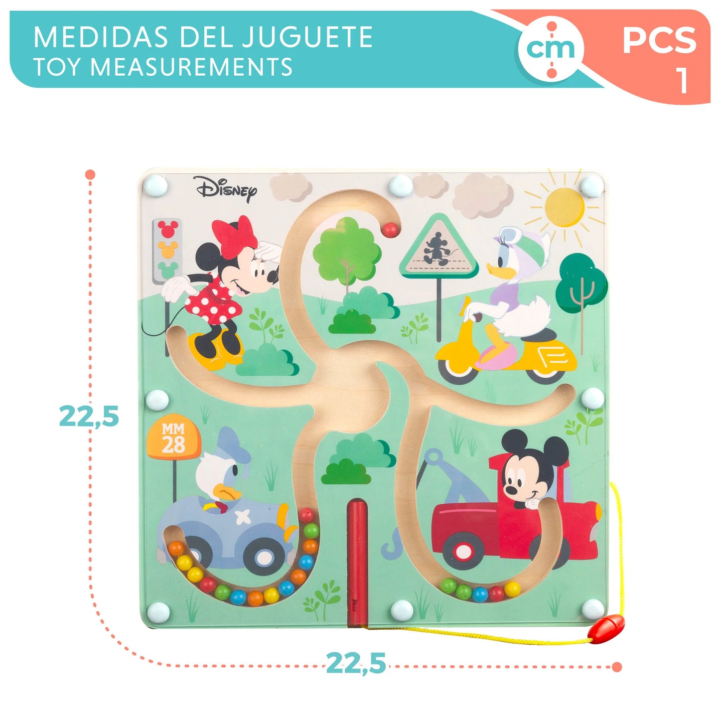 Laberinto magnetico Baby Mickey Minnie Disney madera