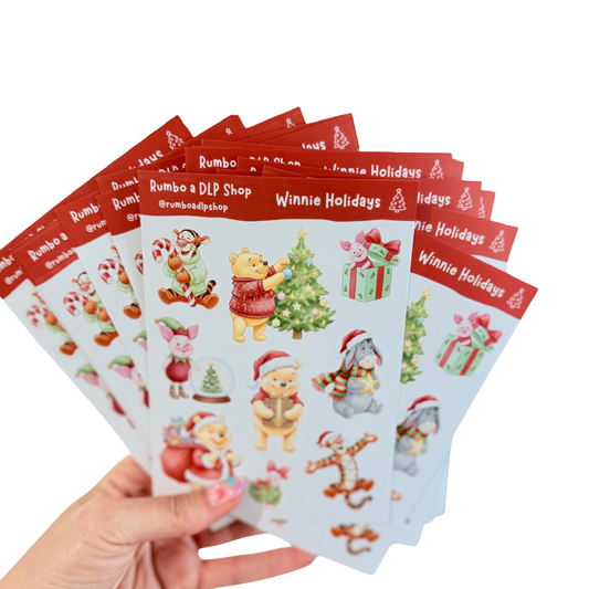 Hoja de pegatinas Winnie Holidays