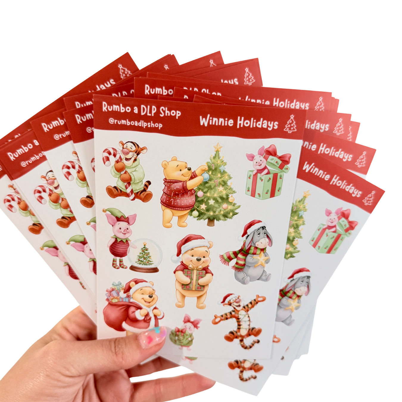 Hoja de pegatinas Winnie Holidays