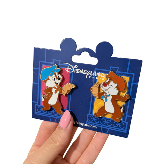 Set 2 Pines Chip y Chop Parisinos Croissant Disneyland Paris