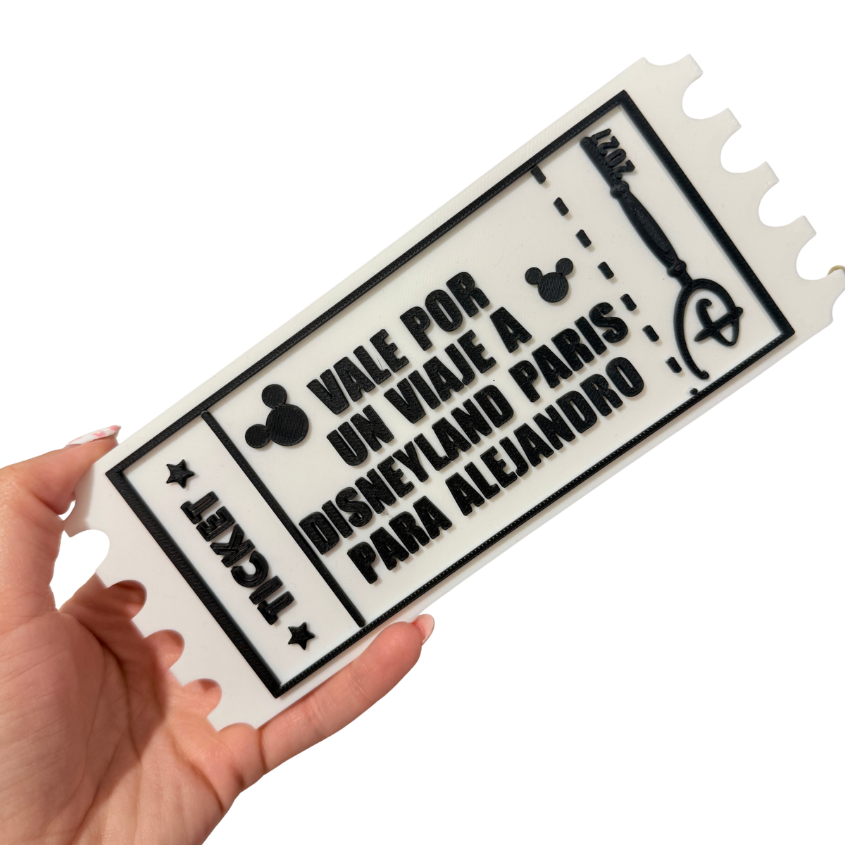 Ticket 3D Personalizable Vale por un Viaje a Disneyland Paris