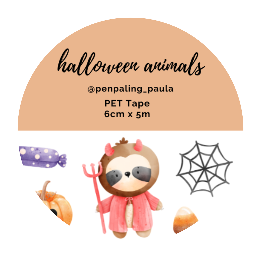 PET Tape precortada Animales de Halloween