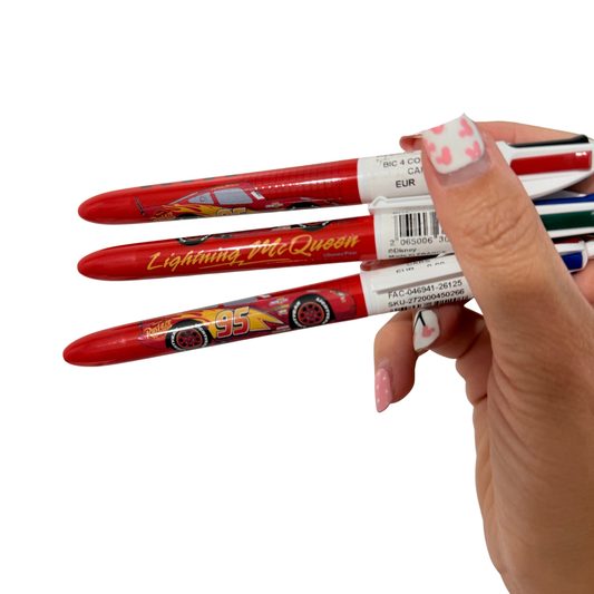 Bolígrafo Bic 4 Colores Cars Rayo McQueen Pixar Disneyland París